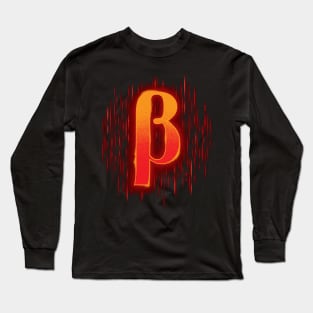 Greek Beta - Orangey Red Long Sleeve T-Shirt